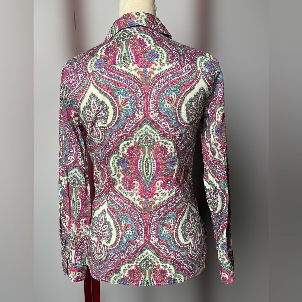 Talbots Multicolored Paisley Button Down Top (Size: XS) - Picture 5 of 12